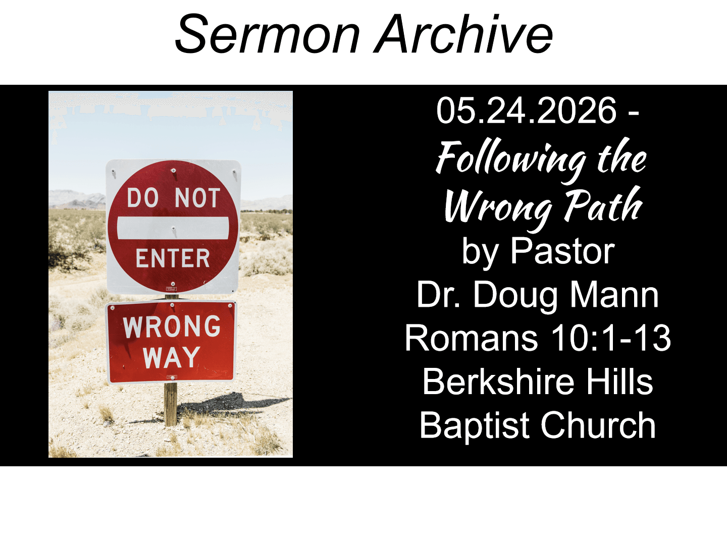 Title slide for “Following the Wrong Path”