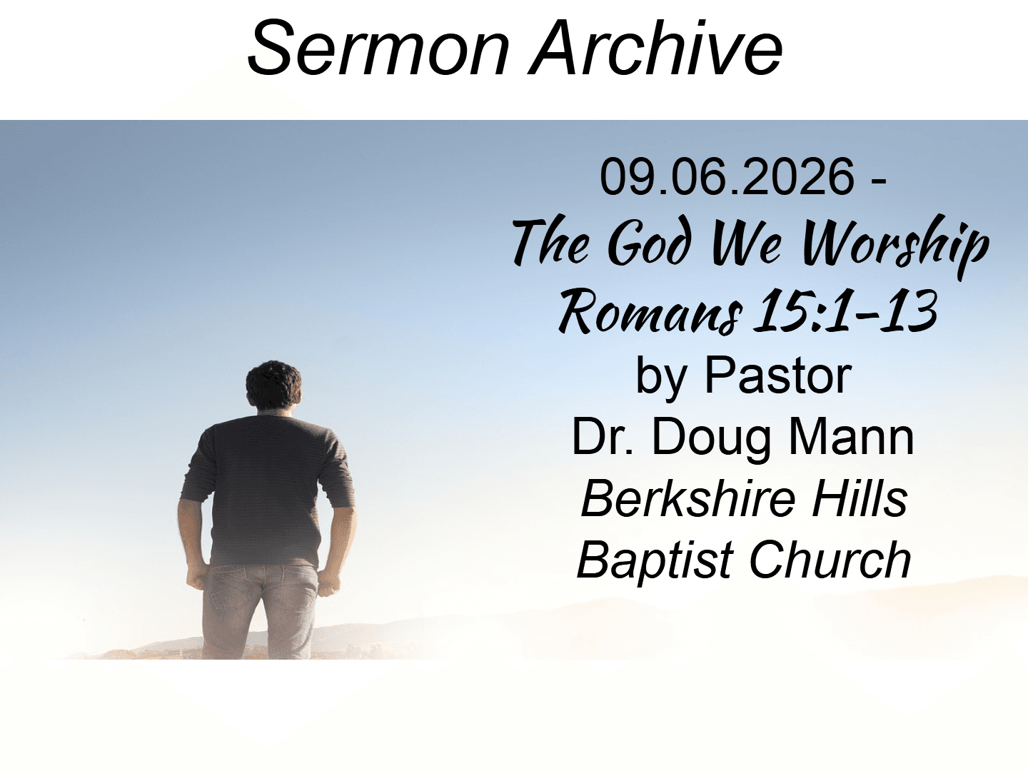 Title slide for “The God We Worship”