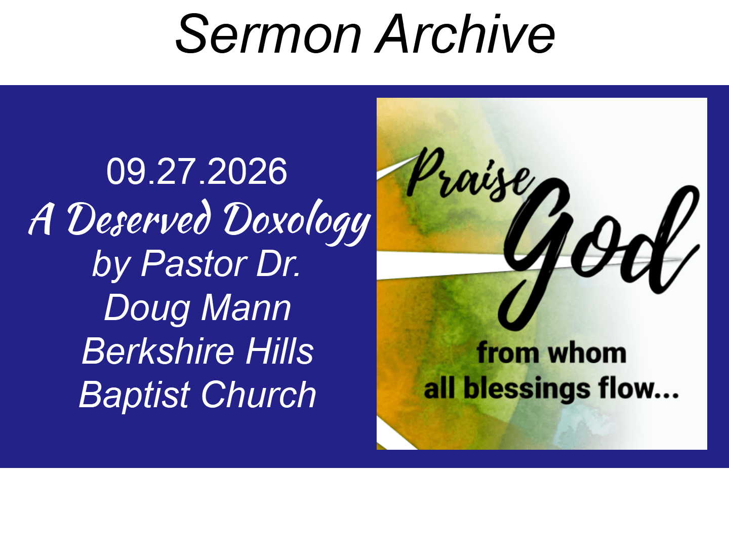 Title slide for “A Deserved Doxology”