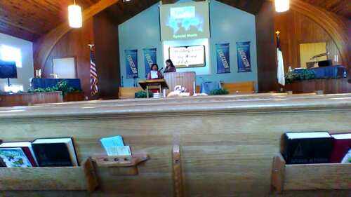 A service in progress at Berkshire Hills Baptist Church.