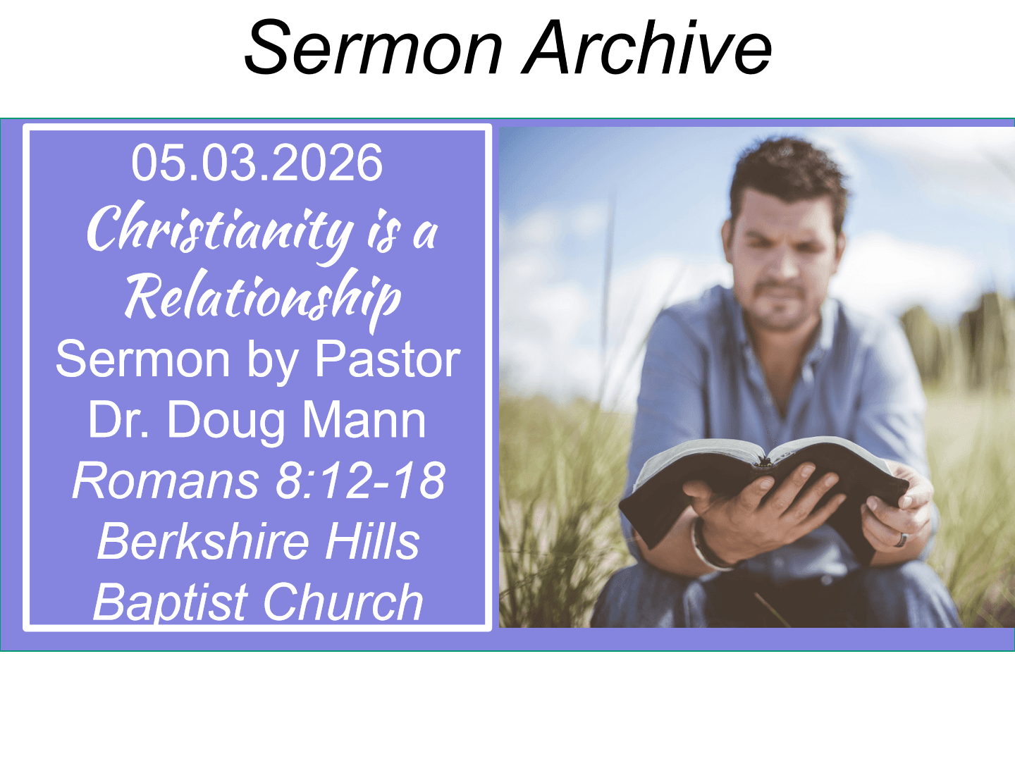 Title slide for “Christianity is a Relationship”