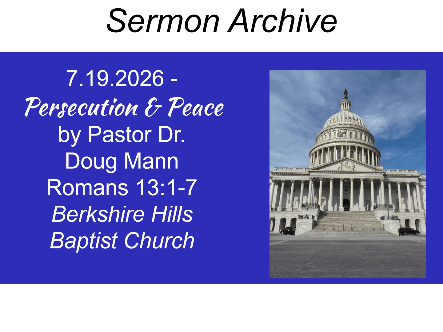 Title slide for “Persecution & Peace”