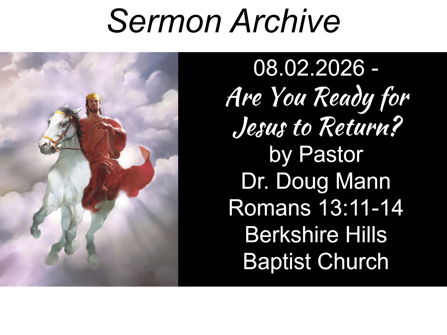 Title slide for “Are You Ready for Jesus to Return?”