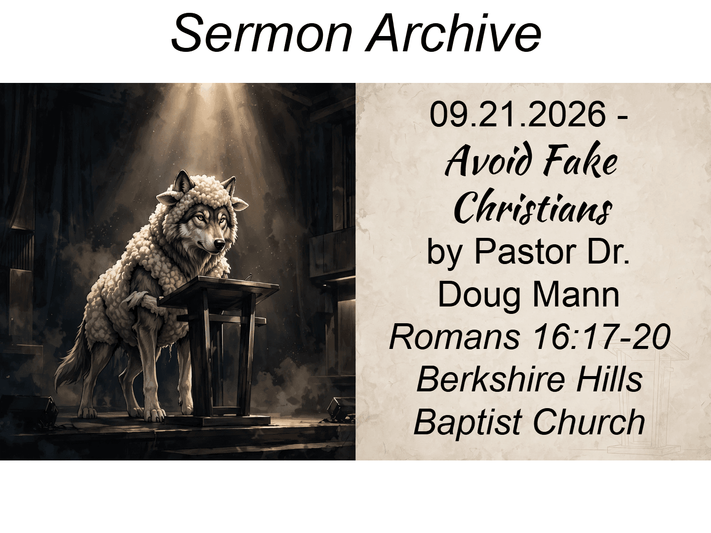 Title slide for “Avoid Fake Christians”